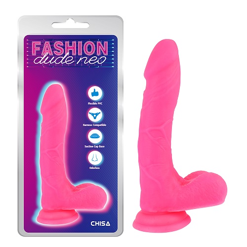 8'', kettős sűrűségű kakasdildo rózsaszín